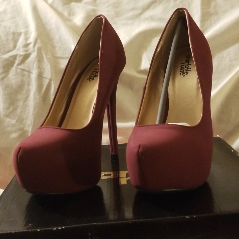 NEW! Oxblood Platform High Heels 7